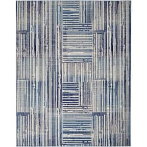Grafix Blue Grey 5 ft. x 7 ft. Abstract Contemporary Area Rug