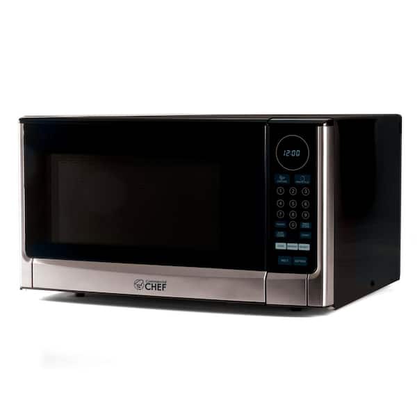 Commercial CHEF 1.4 cu. ft. Countertop Microwave Stainless and Black