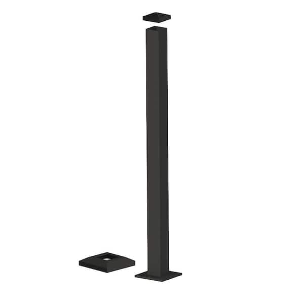 Rsp3flmt Rdi Railing Post RDI 2-1/2 in. x 2-1/2 in. x 39 in. Satin Black Post 73020475 - The Home ...