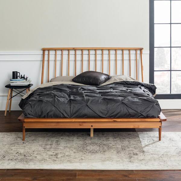 Spindle Back Solid Wood Queen Bed, Wood Spindle Headboard Queen