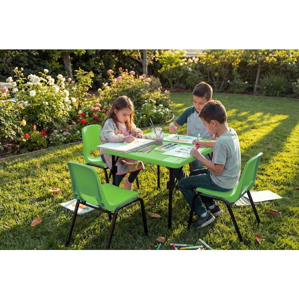 HDX 2 ft. Green & Black Indoor/Outdoor Small Square Folding Kids