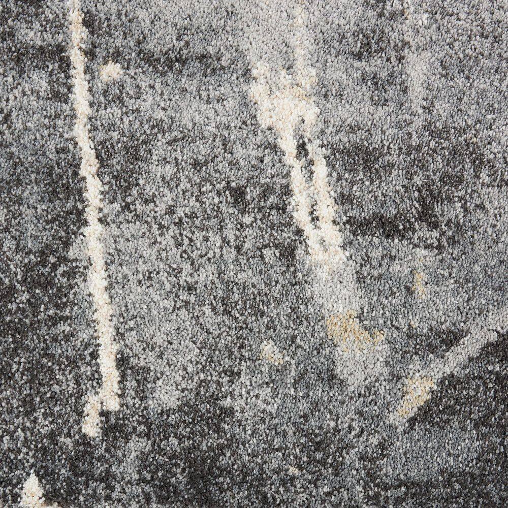 Elysian Abstract Gray Synthetic 5' x 7' Stain-Resistant Rug