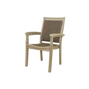 Outdoor Interiors Stackable Wicker and Eucalyptus Outdoor Dining Chair ...