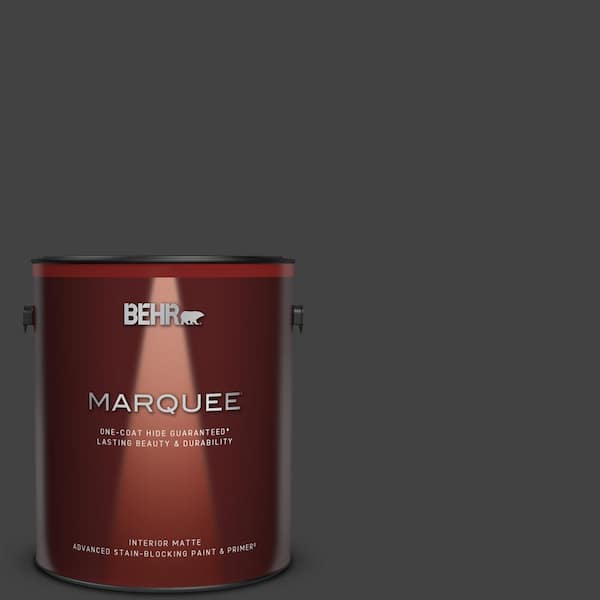 BEHR MARQUEE 1 gal. #BNC-38 Spade Black Matte Interior Paint & Primer