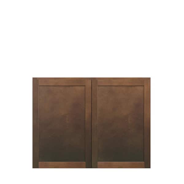Amherst Shaker 39 in. W x 30 in. H x 12 in. D in Walnut Plywood Assembled Wall Cabinet