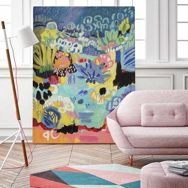 Giant Art 54 in. 72 in. "Whimsical Pond III" by Karen Fields Wall Art WAG114350A8 - The Depot