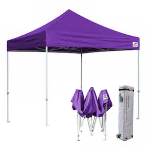 Eur max Commercial 8 ft. x 8 ft. Purple Pop Up Canopy Tent with Roller Bag