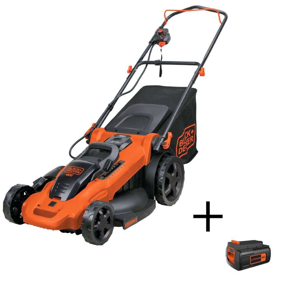 BLACK+DECKER 40V MAX 20 in. Battery Powered Walk Behind Push Lawn Mower with (3) 2Ah Batteries and Charger