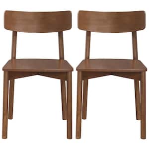Gilbert Walnut Brown Mid Century Modern Side Chair Set of 2