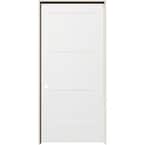 36 in. x 80 in. Birkdale White Paint Right-Hand Smooth Solid Core Molded Composite Single Prehung Interior Door
