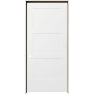 36 in. x 80 in. Birkdale White Paint Right-Hand Smooth Solid Core Molded Composite Single Prehung Interior Door