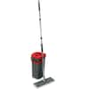 Red and White Microfiber Flat Mop and Bucket System with Broom NY562MS -  The Home Depot