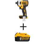 20V MAX XR Cordless Brushless 3-Speed 1/4 in. Impact Driver with 20V MAX XR Premium 5.0Ah Battery