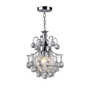 Arden Victorian 3-Light Crystal Chrome Chandelier with Shade
