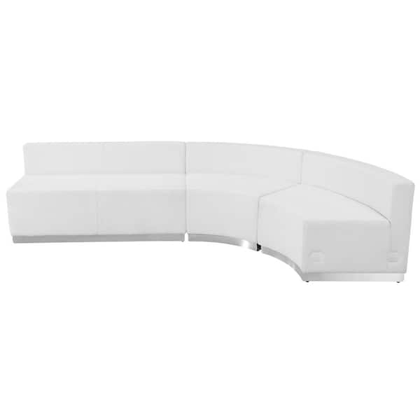 Flash Furniture Hercules Alon Series 3-Pieces White Leather Reception Configuration