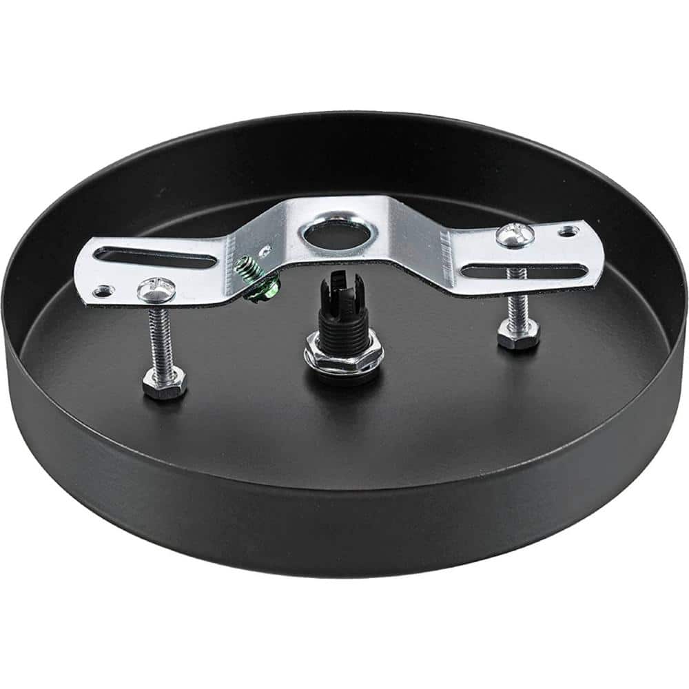 Matte Black Metal Chandelier Fixture Canopy Kit, 5-1/8" Diameter