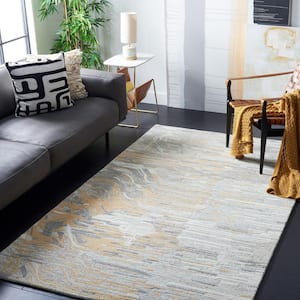 Metro Natural/Gold 4 ft. x 6 ft. Abstract Area Rug