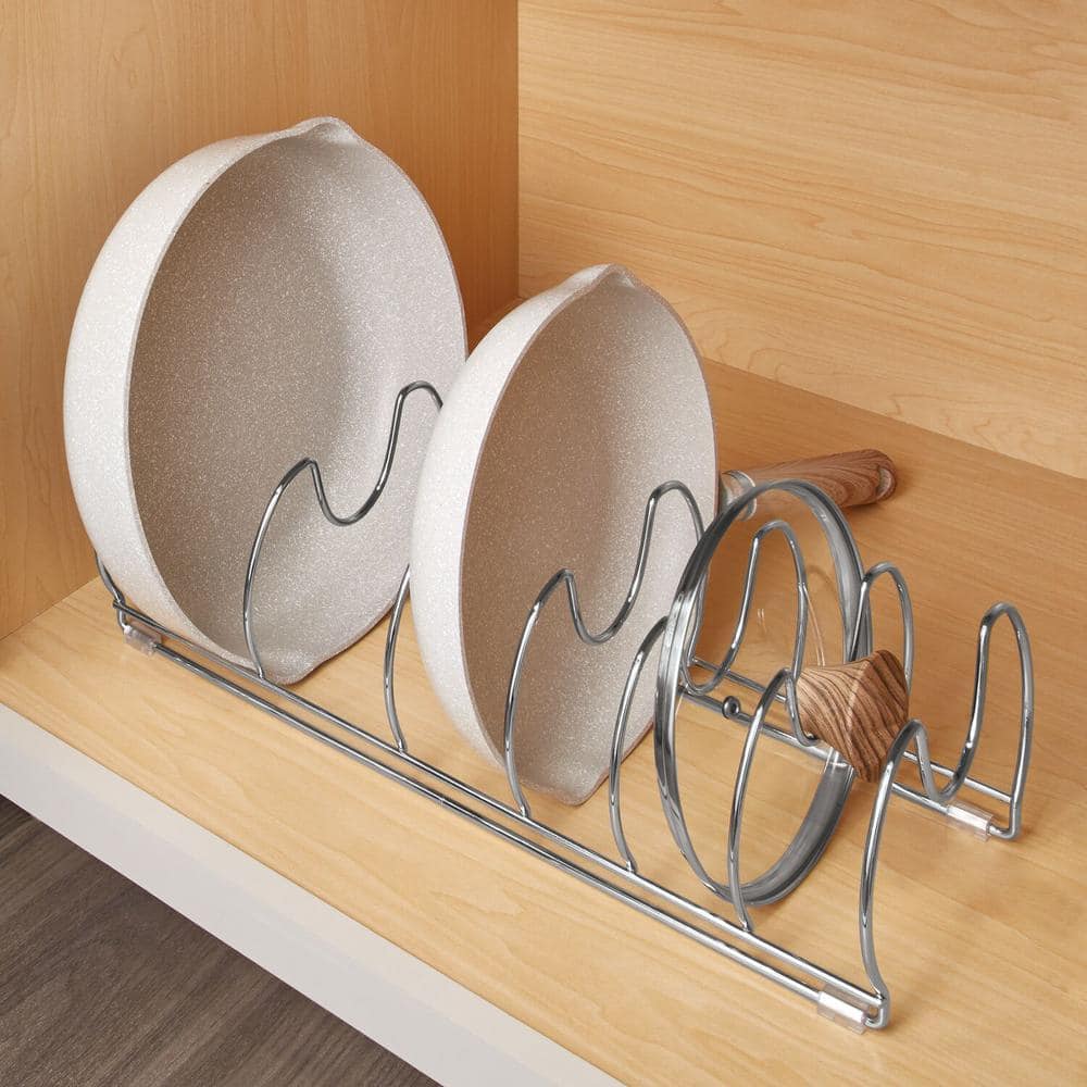 iDesign Classico Metal Over-the-Cabinet Bag Holder for Kitchen/Bathroom,  Chrome 