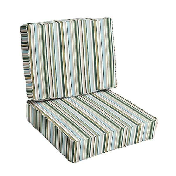 SORRA HOME 27 x 30 x 26 Deep Seating Indoor/Outdoor Cushion Chair Set in Sunbrella Highlight Ivy