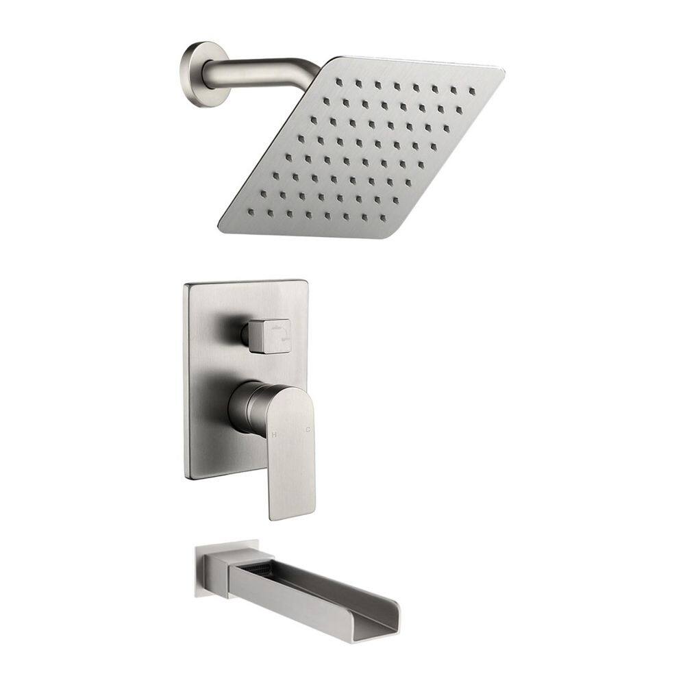 Single Handle 1-Spray Tub Shower Faucet Handheld Combo with Valve 1.8 GPM with Pressure Balance in Nickel price history on PriceWatchPro