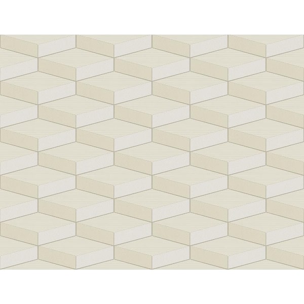 CASA MIA Cube Beige Paper Non-Pasted Strippable Wallpaper Roll (Cover 60.75 sq. ft.)