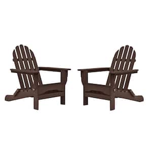 Icon Chocolate Recycled Plastic Folding Adirondack Chair (2-Pack)