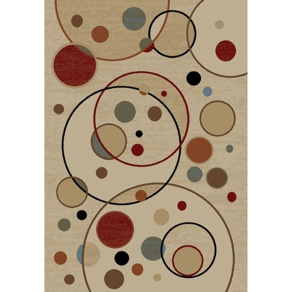 Jewel Baloons Ivory 5 ft. x 8 ft. Area Rug