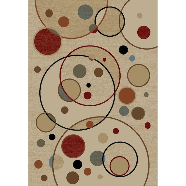 Concord Global Trading Jewel Baloons Ivory 7 ft. x 9 ft. Area Rug