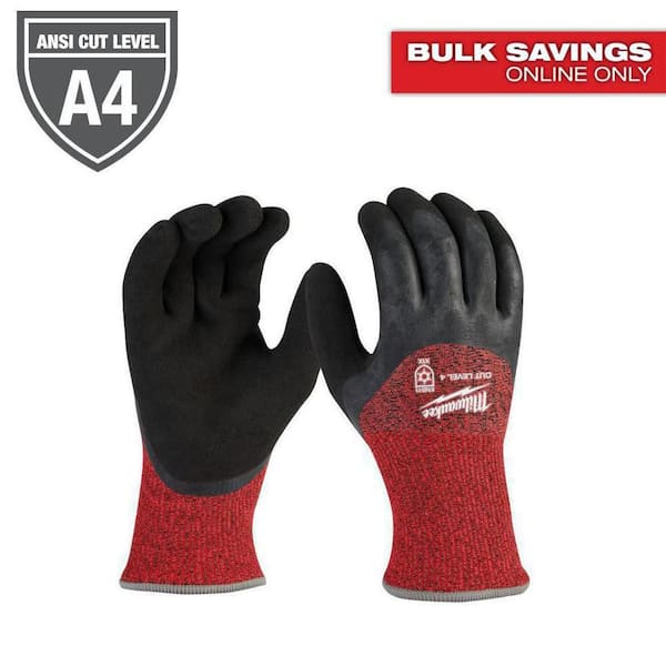 Milwaukee Small Red Latex Level 4 Cut Resistant Insulated Winter Dipped Work Gloves