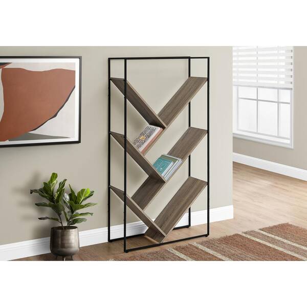 V Shaped Magazine Rack - Cherry Wood - Stainless Steel - Dark