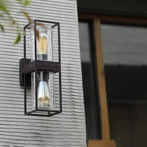 2-Light Bronze Outdoor Up and Down Sconce Wall Light