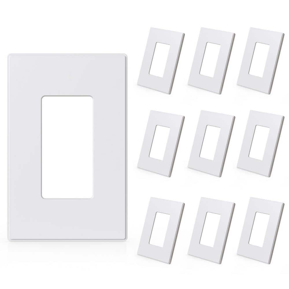 White 1-Gang Screwless Plastic Wall Plate Set