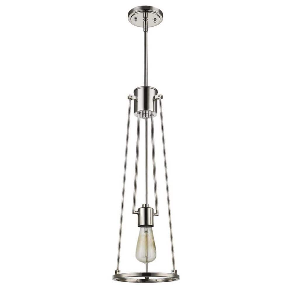 100-Watt 1-Light Nickel Pendant Light with Metal, No Bulbs Included price history on PriceWatchPro