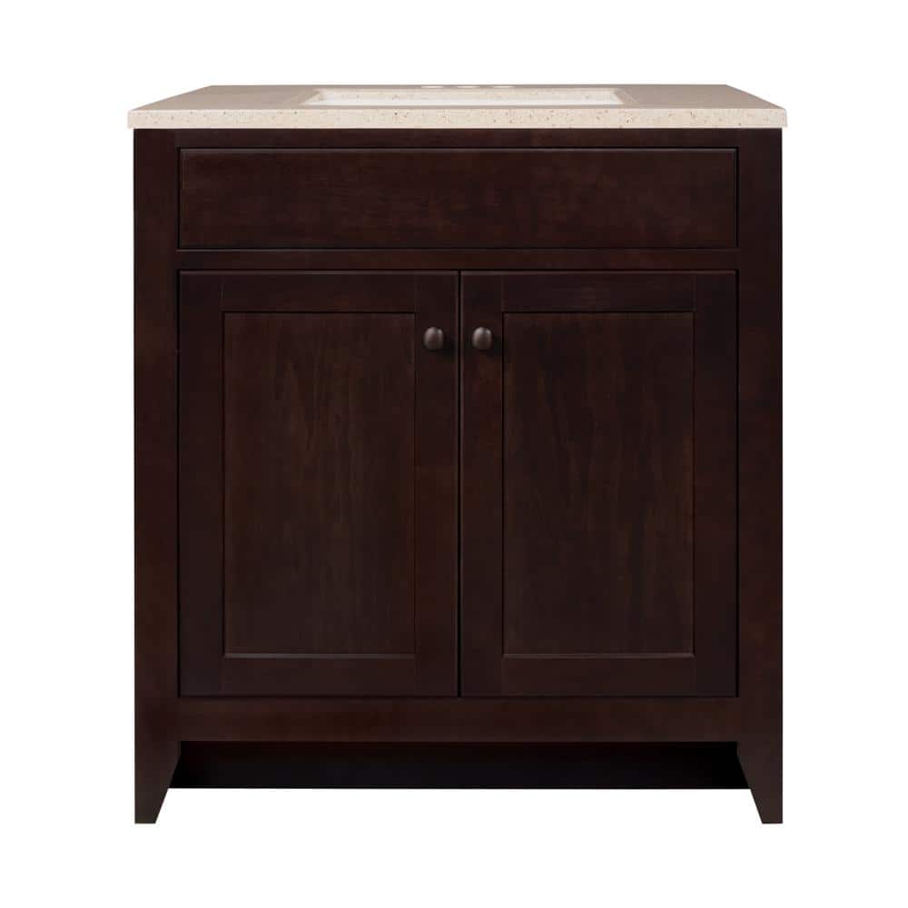 Glacier Bay Modular 30.5 in. W Bath Vanity in Java with Solid Surface