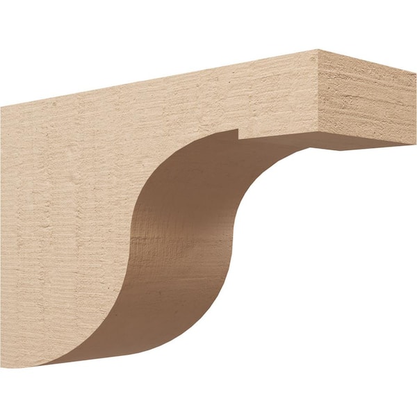 Ekena Millwork 10 in. x 20 in. x 30 in. Classic Del Monte Rough Cedar Woodgrain TimberThane Corbel, Primed Tan