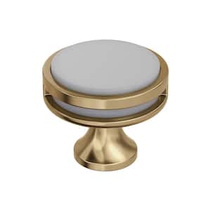 Oberon 1-3/8 in. (35 mm) Diameter Champagne Bronze/Frosted Acrylic Cabinet Knob