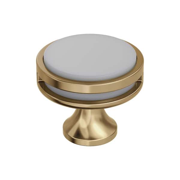 Amerock Oberon 1-3/8 in. (35 mm) Diameter Champagne Bronze/Frosted Acrylic Cabinet Knob