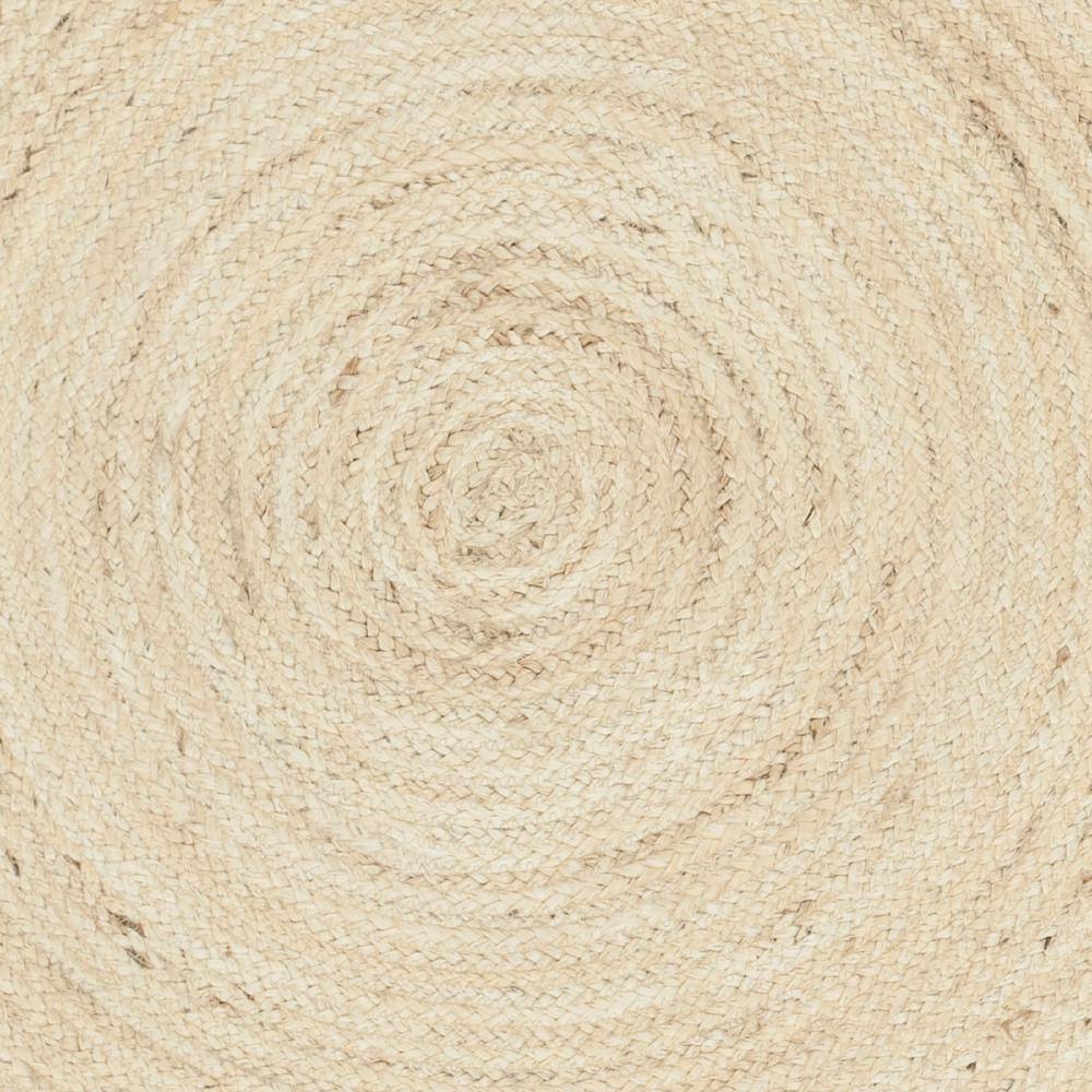 Coastal Charm Ivory/Blue Synthetic 4' Round Area Rug
