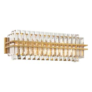 00633779095702, 23.5 in. Hayes 4-Light Aged Brass Bathroom Vanity-Light