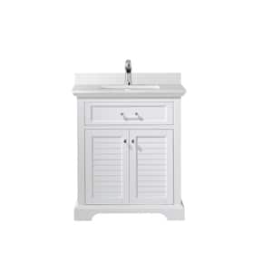 Lorna 30 in. Bath Vanity in White with Composite Vanity Top in White with White Basin