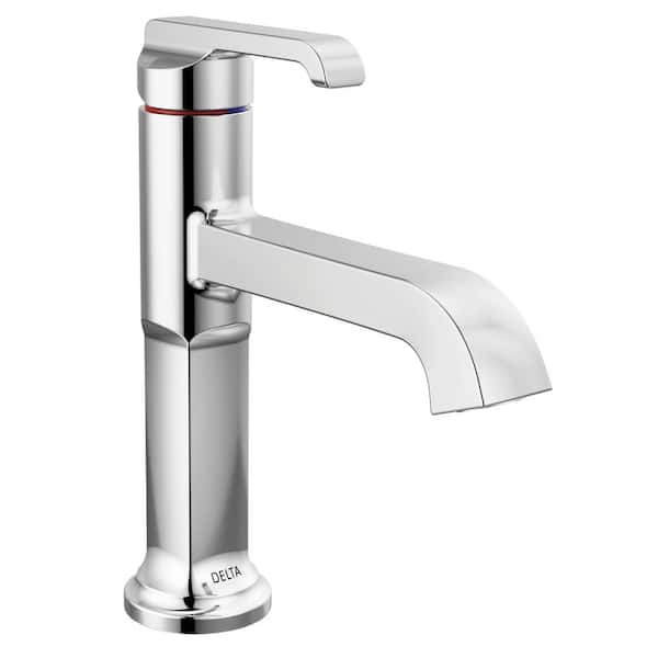 Delta Tetra Single-Handle Single Hole Bathroom Faucet Drain Kit Included in Lumicoat Polished Chrome