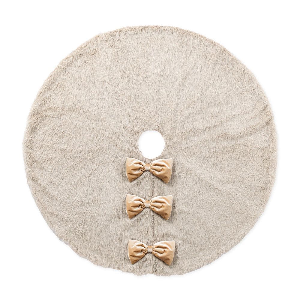 Glitzhome 48 in. D Reversible Faux Fox Fur/Korean Fleece
