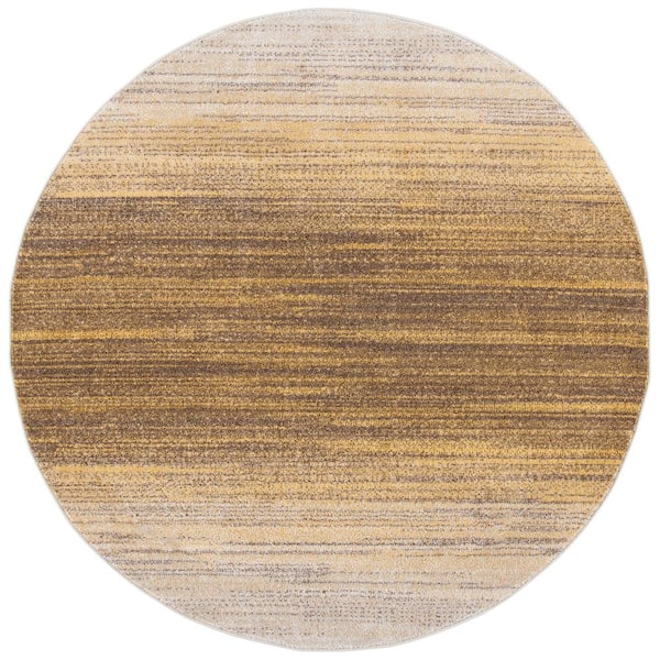 SAFAVIEH Adirondack Gold/Ivory 4 ft. x 4 ft. Gradient Round Area Rug