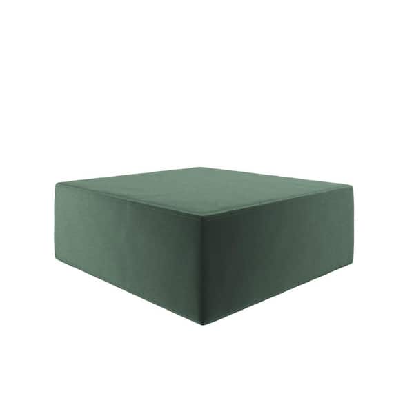 The Flower, Bottle Green, Polyester, 28 in. L x 30 in. W x 12 in. H Pouf