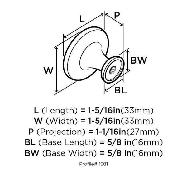 Weathered Nickel Round Cabinet Knob with Mounting Hardware