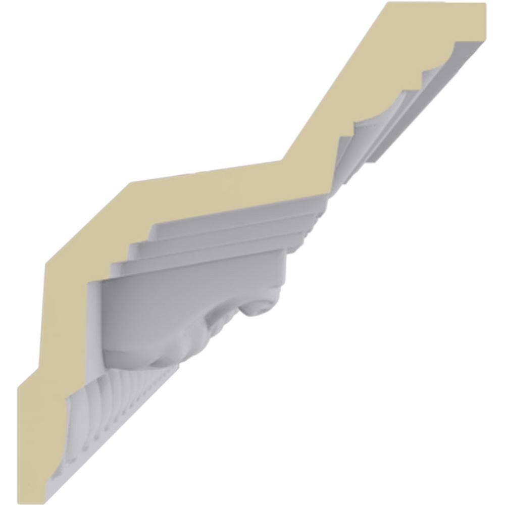 SAMPLE - Endurathane Attica Crown Moulding, 3 7/8"H x 3 5/8"P x 5 3/8"F x 12"L, Factory Primed