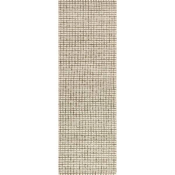 Melrose Checked Green 2.6 ft. x 8 ft. Indoor Area Rug