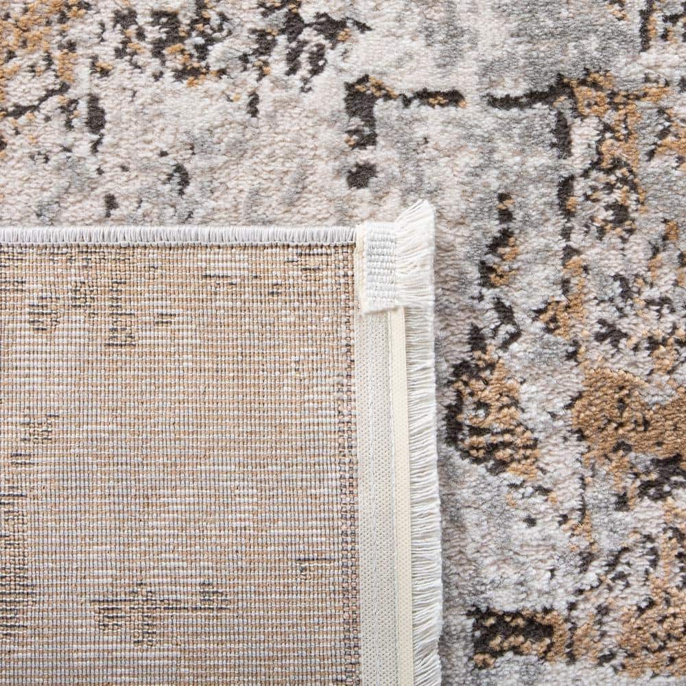 Handmade Gray Abstract Synthetic Area Rug 5'3" x 7'6"