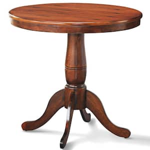 32 in. Outdoor Round Pedestal Rubber Wood Dining Table