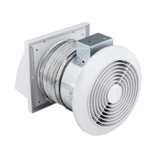80 CFM Through-the-Wall Exhaust Fan, 6.2 in. Adjustable Duct, Wall Mount Vent Fan for Bathroom Kitchen Room, White